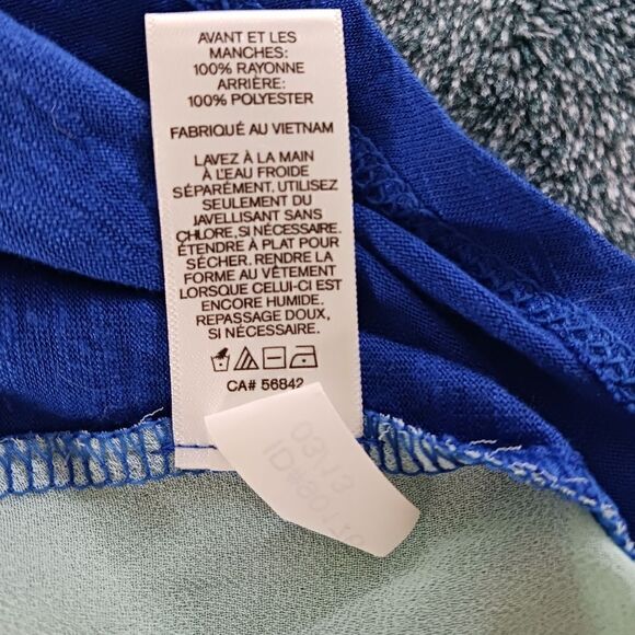 Express Scoopneck Split Back Colorblocked Short Sleeved Top - Picture 10 of 10